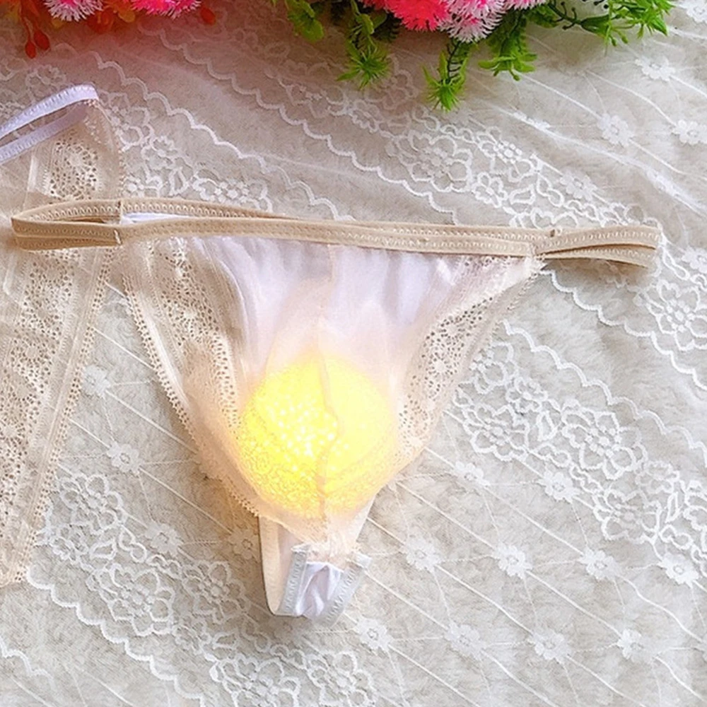Мужские сексуальные трусы кружевные Прозрачное нижнее белье с карманом стринги