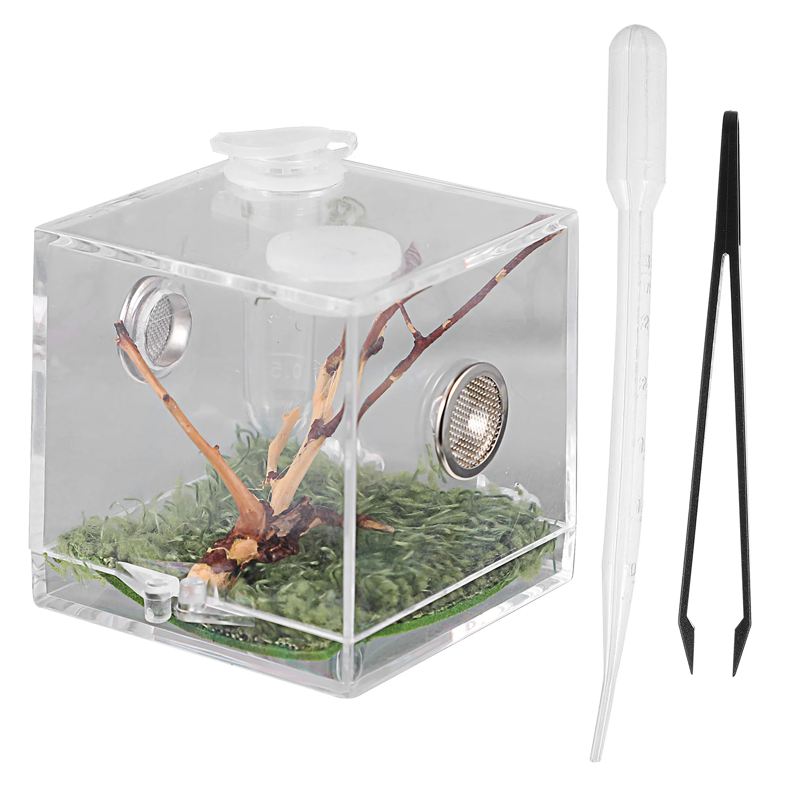 

Containers Food Glass Jumping Spider Breeding Box Reptile Gecko 5.2X5.2X5.2CM Pet Acrylic Case