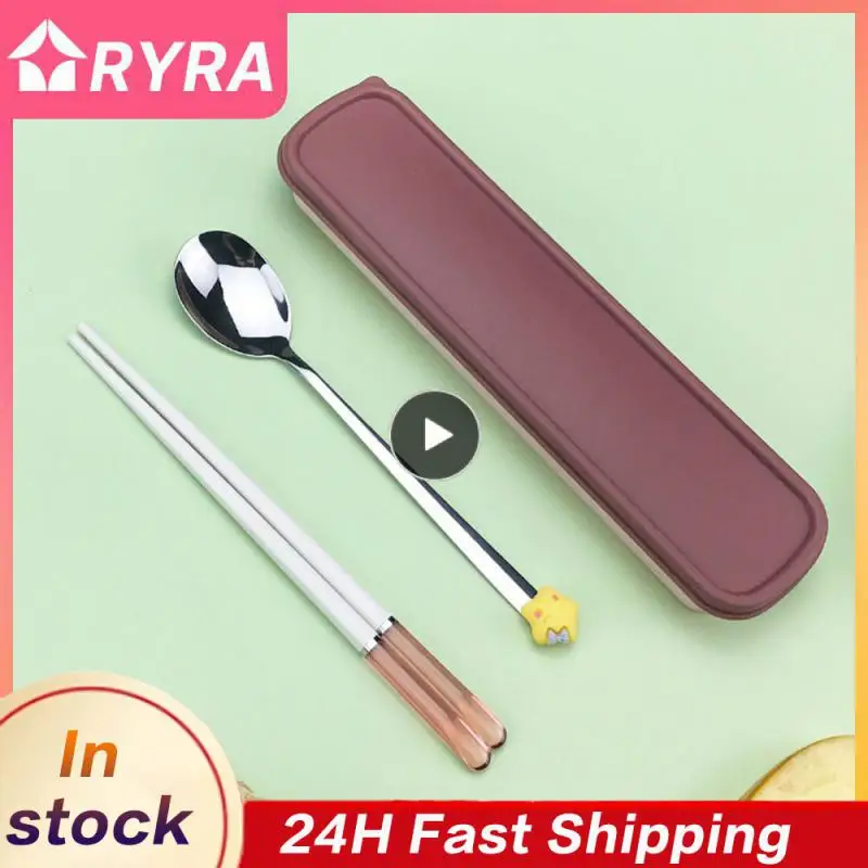

Convenient Cutlery Set Cute High Quality Stainless Steel Portable Cutlery Environmentally Friendly Durable And Reusable Spoon