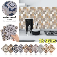 10152030cm marble mosaic tiles wall sticker transfers flat 2d printed covers for kitchen bathroom pvc waterproof art mural