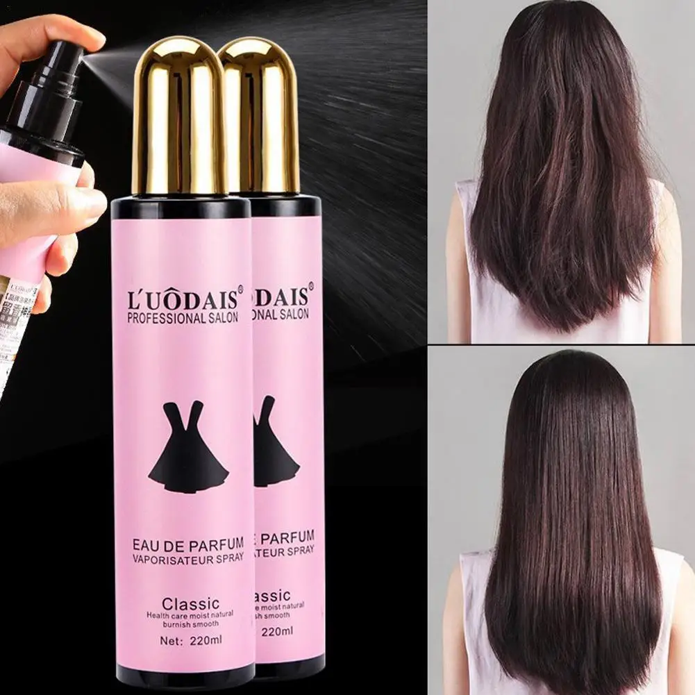 

220ml Hair Care Essential Smooth Hair Care Essence Hair Perfume Fragrance Frizzy Lasting Leave-in Hair Dry Spray Improve Lo D5K5