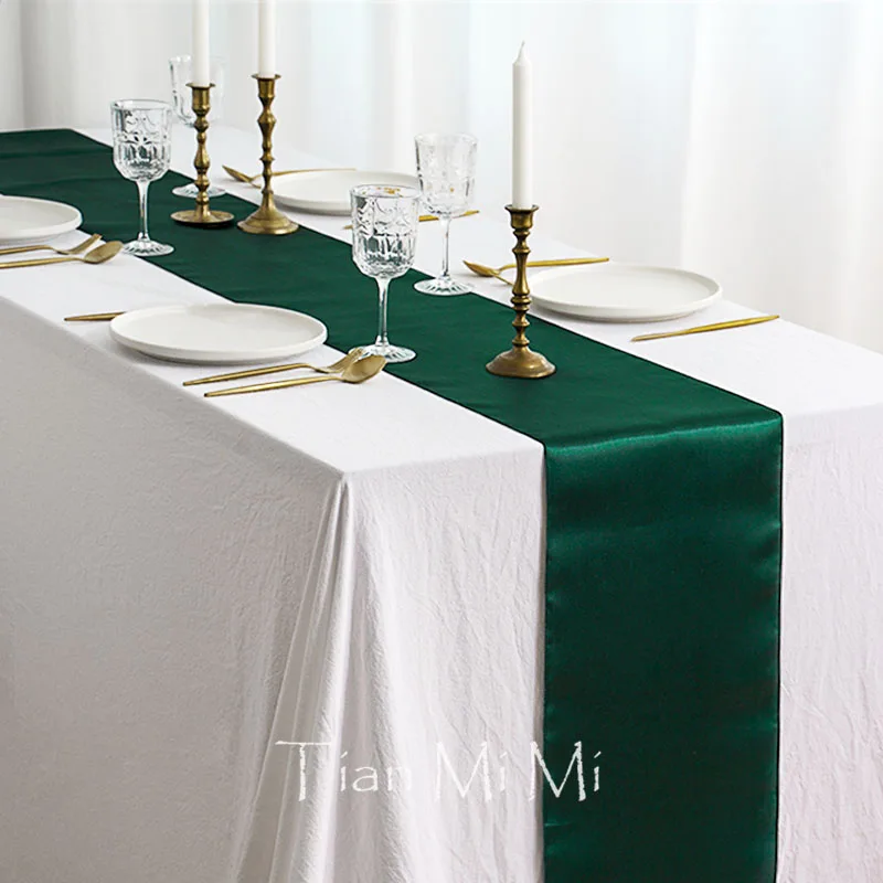 Атласная настольная дорожка Свадебная вечеринка Рождество День рождения