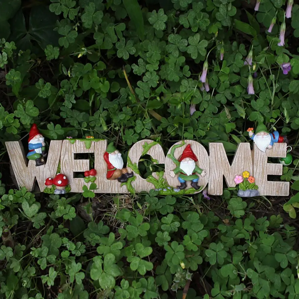 Карликовая приветственная вывеска из смолы мультяшный гном орнамент садовый