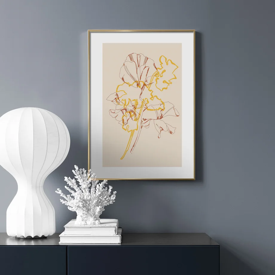 Абстрактная девушка цветок линии человека искусство холст живопись