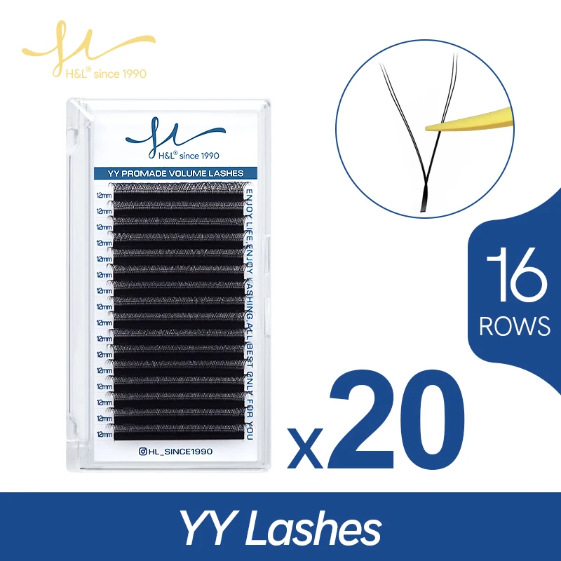 H&L YY Lashes Bunches Eyelashes Split Tips Lashes Wholesale Vendor Extensions Cashmere Mink Eyelash Extensions YY Cílios