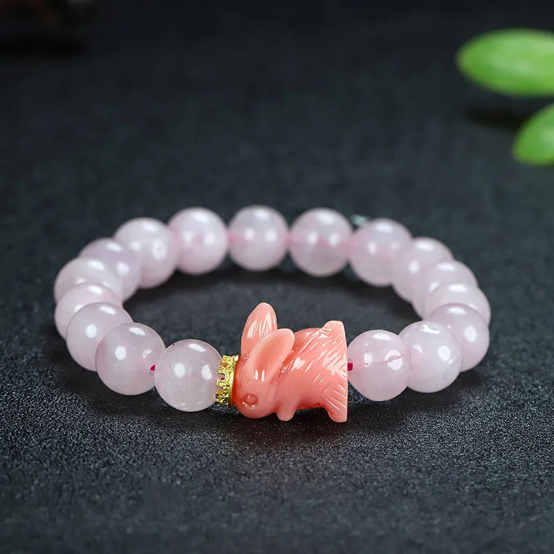 

Boutique South Red Agate with Honey Wax Beaded Bracelet Women's 5mm Round Beads Simple and Exquisite Bracelet Handchain Jewelry