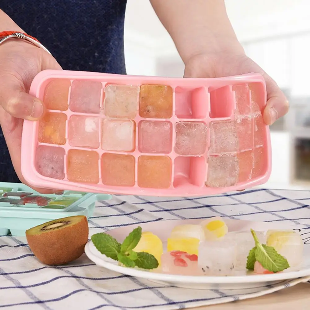 

Durable Ice Cube Tray Non-stick Ice Cube Maker Easily Demold 24 Grids Refrigerator Ice Box DIY