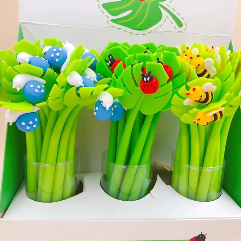 

Силиконовая гелевая ручка в виде насекомых, 48 шт./лот, симпатичная ручка с черными чернилами 0,5 мм, ручки для подписей, школьные принадлежности для письма, рекламный подарок