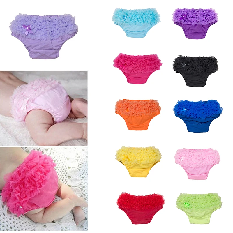 15 Colors Baby Cotton Bloomers Ruffled Panties Baby Girl Diaper Coves Infant Toddle Tutu Short PP Solid Silicone Reborn Bloomers