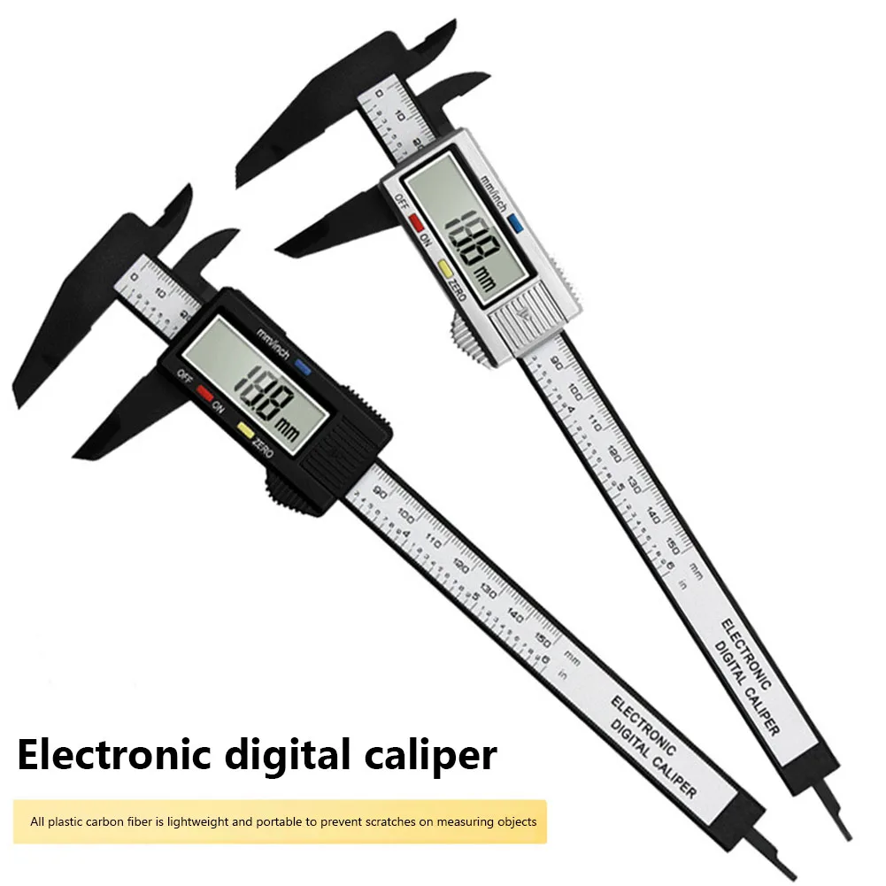 

0-150mm Electronic Calipers High-strength Plastics Digital Thickness Gauge 0.1mm Accuracy Mm/inch Units for Woodworkers Mechanic