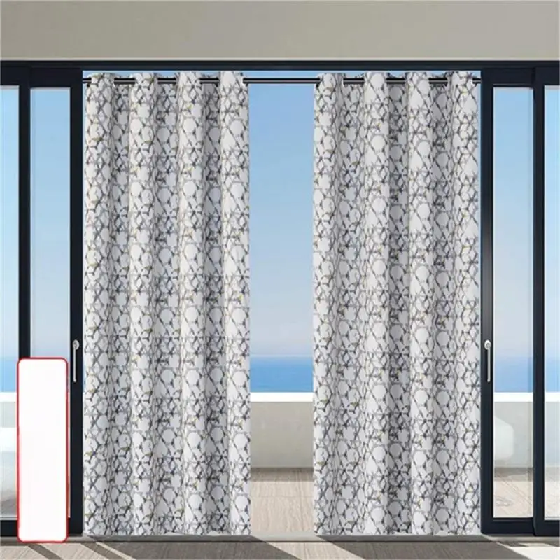 

European-Style Printed Outdoor Curtains Outdoor Shading Sunscreen UV Protection Windproof Curtains