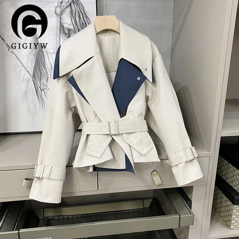 

Женская короткая ветровка GIGIYW с двумя лацканами, новая маленькая осенняя куртка, британская куртка, популярная в Южной Корее в этом году, 2022