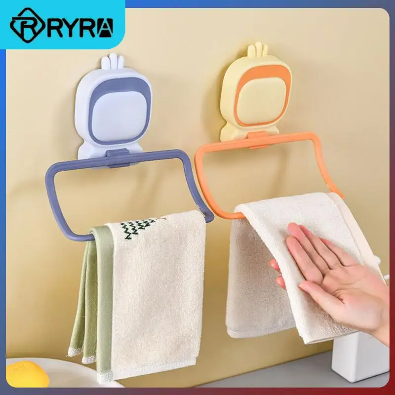 

Fashionable And Concise Towel Rack Stick Firmly Breathability Bathroom Towel Storage Ring Preventing Accidental Hooking Hygiene