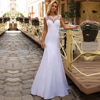 2022 jewel wedding dress lace applique vestido de noiva elegant dress for bride sleeveless custom made tassel wedding gowns