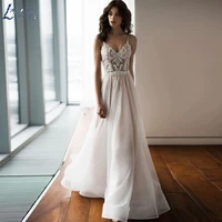 strapless v neck wedding dresses 2022 appliques backless tulle a line sexy bridal gowns sweep train robe de mari%c3%a9e high quality