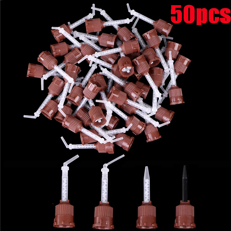 

50 шт. Высокоточный временный диспенсер из силиконовой резины, пистолет для смешивания зубов, 3,5 мм, наконечники для смешивания следов, смешанные головки, стоматологические инструменты