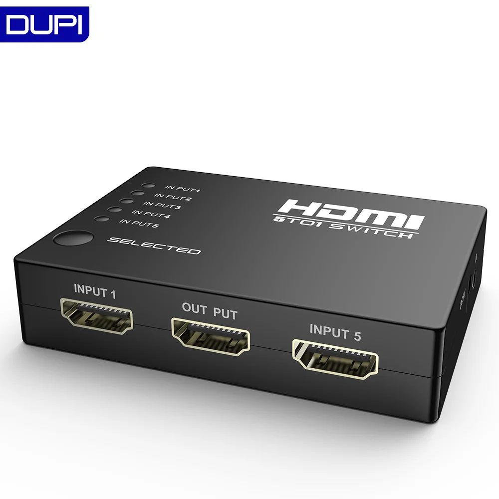 

1080P видео 5 в 1 выход HDMI-совместимый коммутатор адаптер с ИК-пультом дистанционного управления HD сплиттер 5 портов для компьютера HDTV проектор