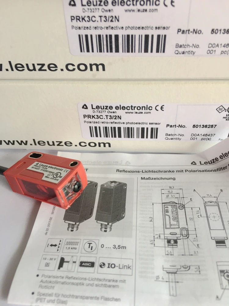 Применимо к фотоэлектрическому переключателю Leuze PRK3C.T3/2N