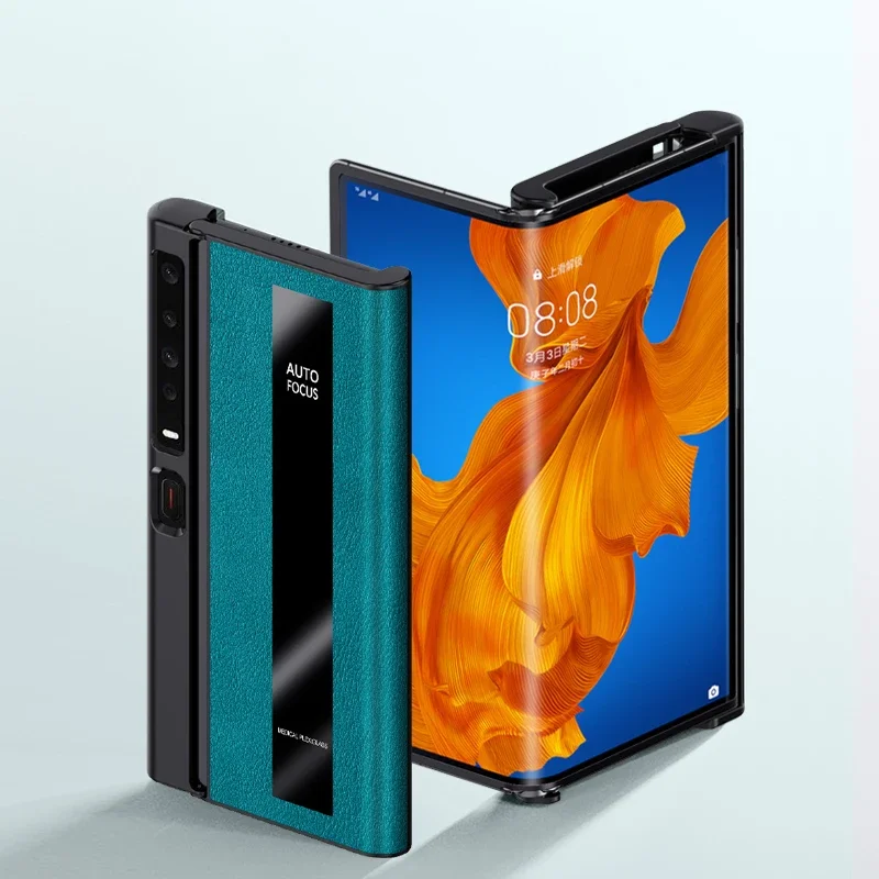 Роскошный кожаный чехол для Huawei Mate Xs TAH-N29m из плексигласа автомобильный магнитный