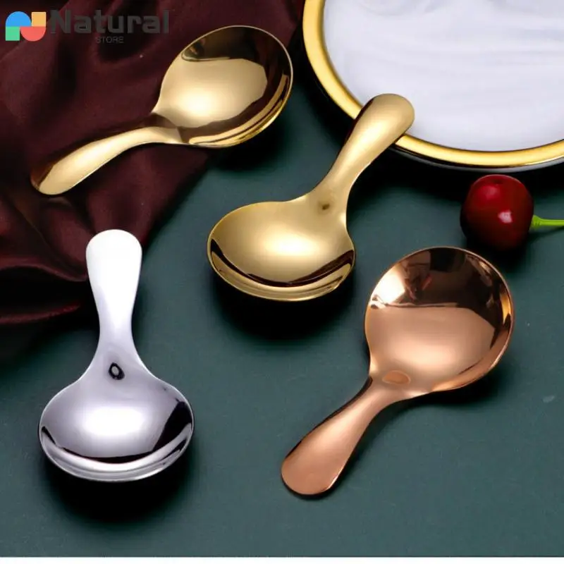 Милая 304 ложка из нержавеющей стали с короткой ручкой и круглой головкой Детская