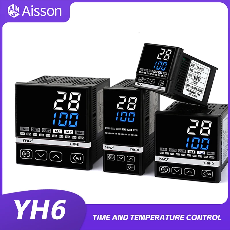 

YH6-AK BK DK EK 220VAC PID SSR реле с двойным выходом цифровой Интеллектуальный промышленный регулятор температуры Термостат Термометр