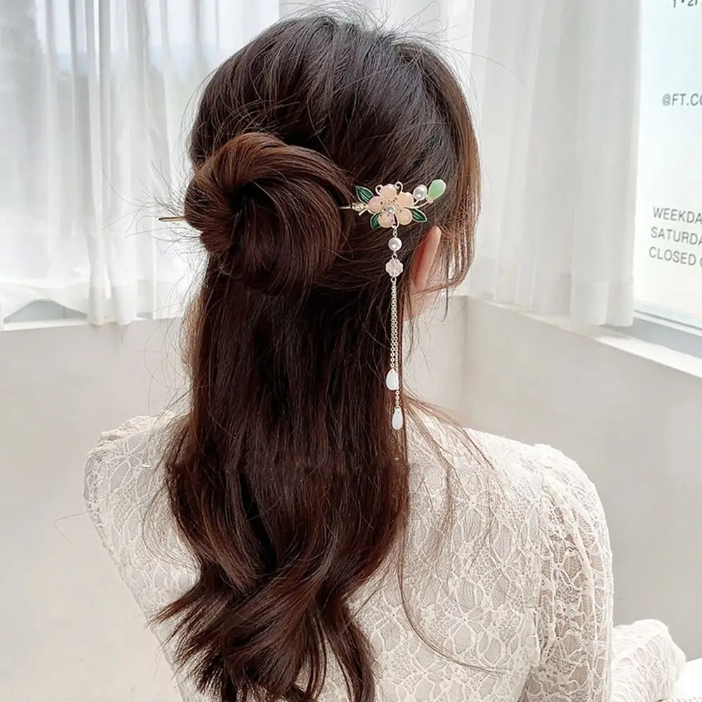 

Flower Pearl Ancient Headwear Cheongsam Chinese Style Headwear Hanfu Hair Sticks Ancient Style Hairpin Metal Hairpin