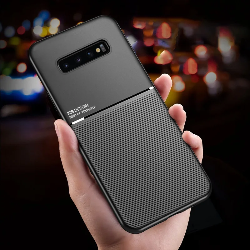 

s20 fe case for samsung s 20 faith case leather texture magnetic car holder silicone covers for galaxy s22 s21 ultra plus s21+