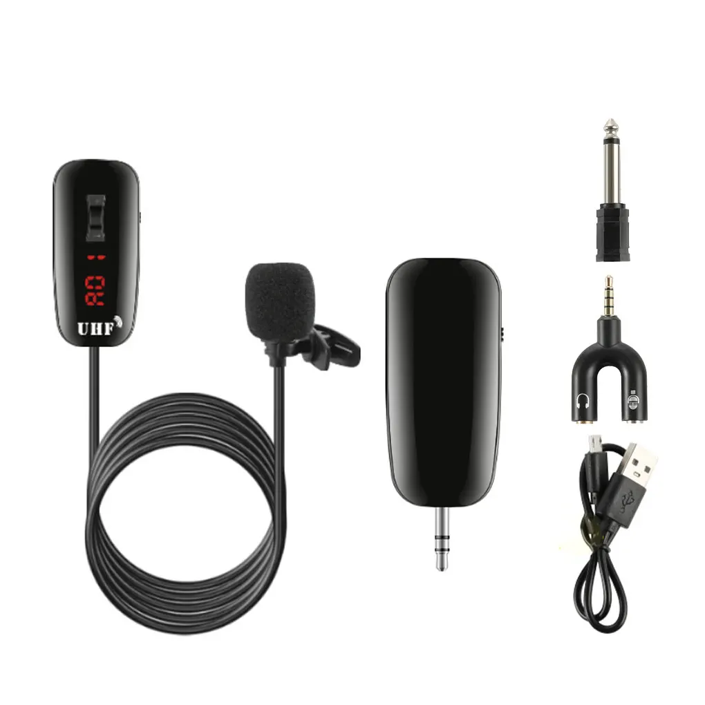 

Wireless Collar Microphone UHF Earpiece Rechargeable Mic Phone Audio