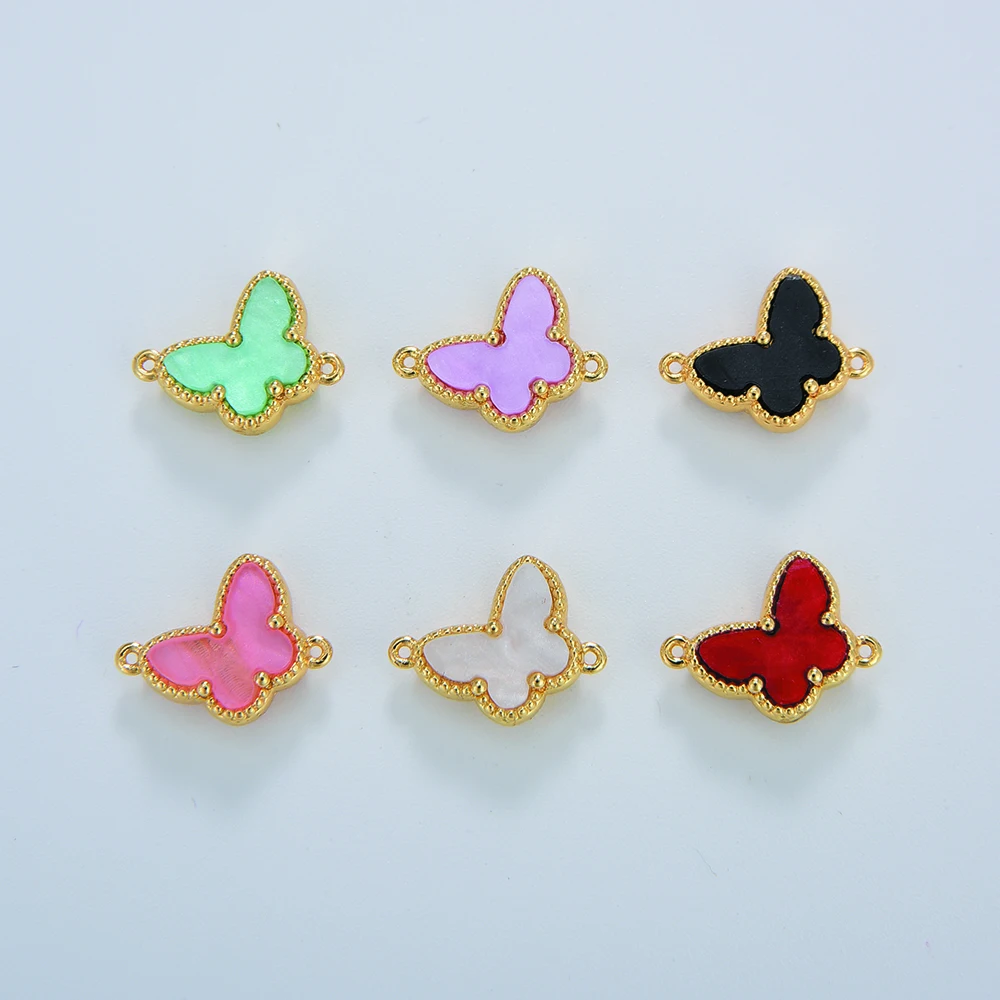 

10mm*13mm Color Butterfly Moth DIY Earrings Making Necklace Jewelry Chains Hooks Clasp Charms Handwork Crafts Insect Wholesale