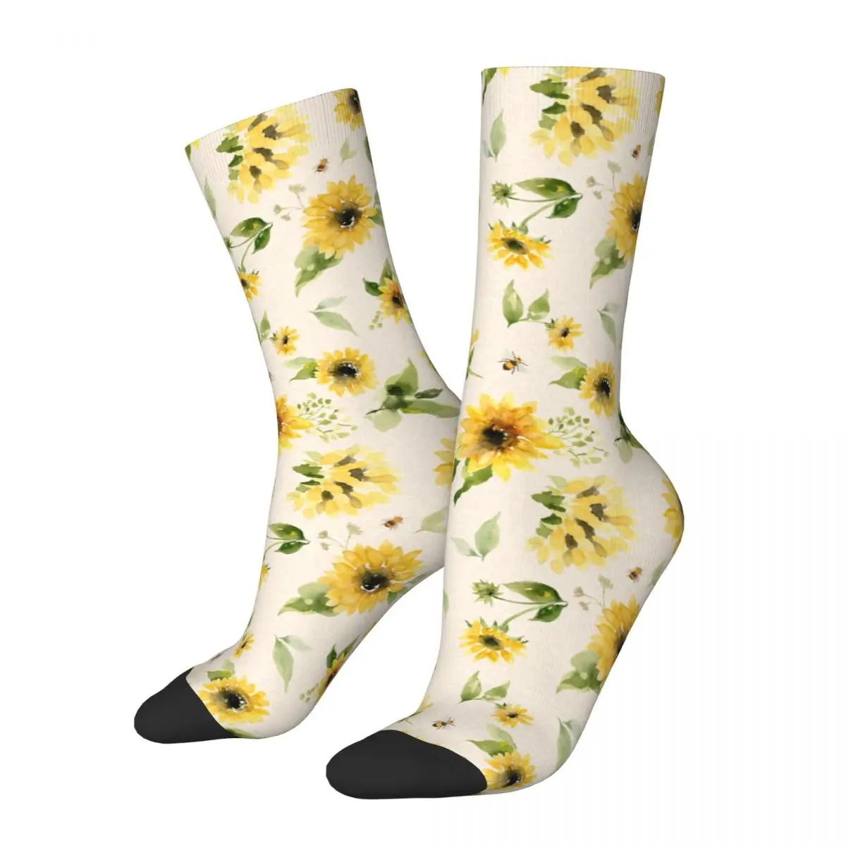 

Fashion Male Men Socks Crazy Sunflower And Bees Sock Flower Floral Summer Daisy Women's Socks Spring Summer Autumn Winter