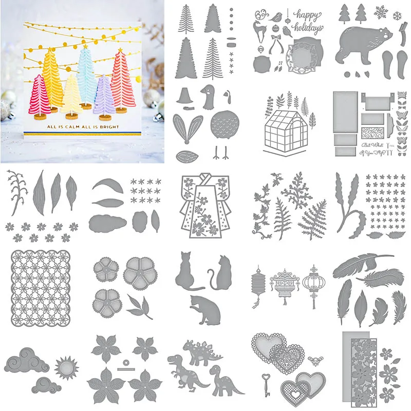 

Tree Bear Swan Flower Metal Cutting Dies Scrapbooking New Arrival 2022 Metal Die Cutters for Scrapbooking Making Greeting Card