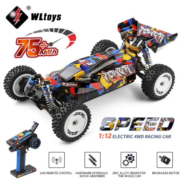 WLtoys 124007 75 км/ч 4WD Радиоуправляемый автомобиль, профессиональный гоночный автомобиль, бесщеточный Электрический высокоскоростной внедорожный Дрифт, игрушки с дистанционным управлением для мальчика 1