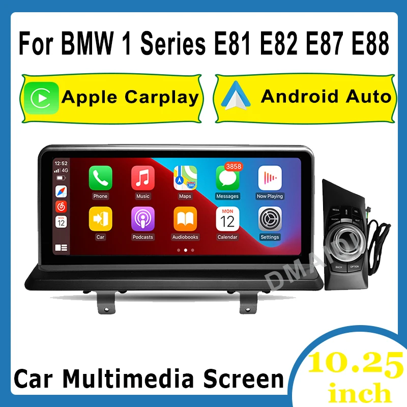 

For BMW 1 Series E81 E82 E87 E88 10.25inch Wireless Apple CarPlay Android Auto Car Multimedia Head Unit Rear Camera Touch Screen