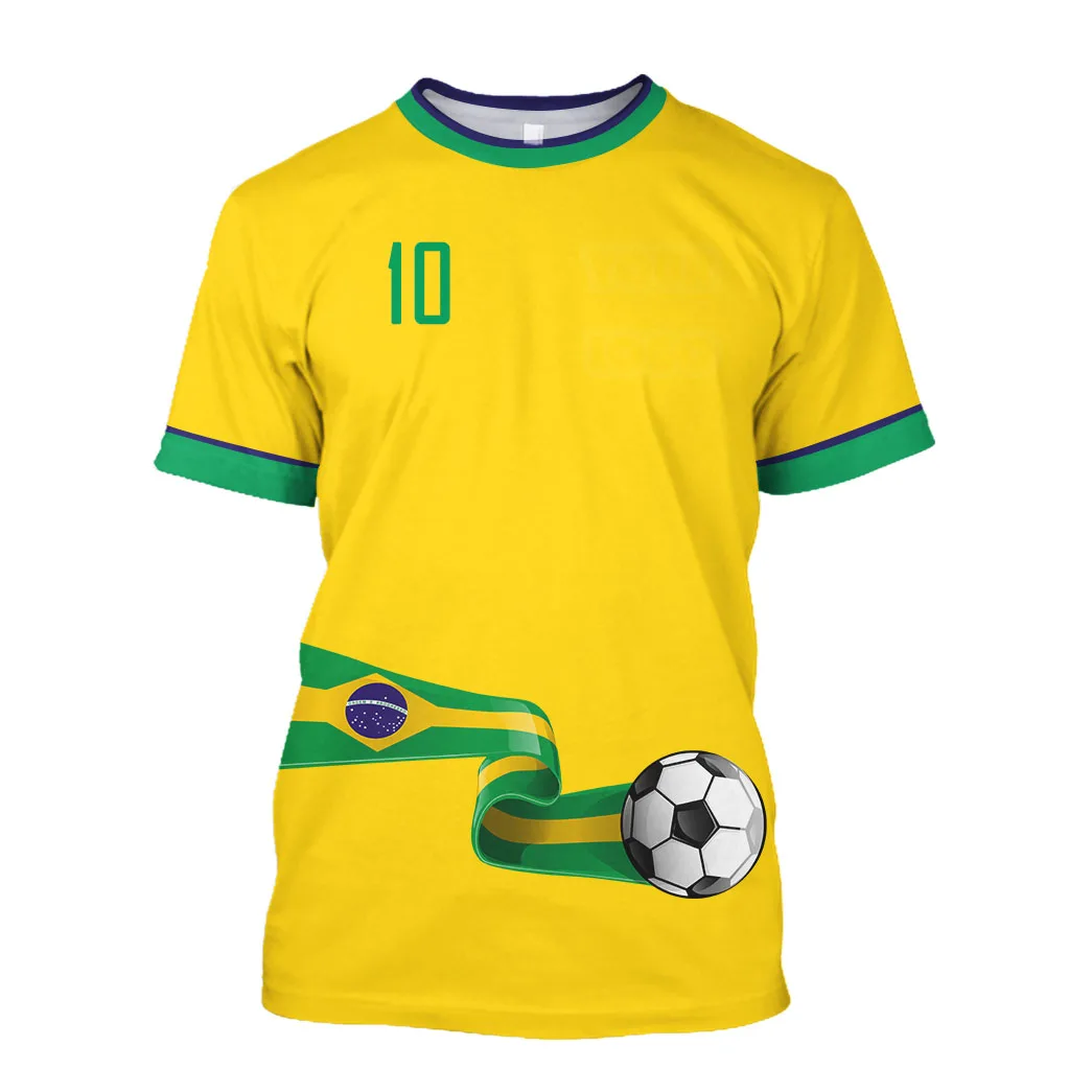

2023 New Brazil Jersey T-shirt Fine Design Brazilian Select Shirt O Neck Oversized Football Team Casual Streetwear Mens Clothing