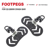 motorcycle highway rotatable footrest footpegs folding foot pegs pedal mount for crash bar 22mm 28mm for bmw r1200gs r1250gs adv