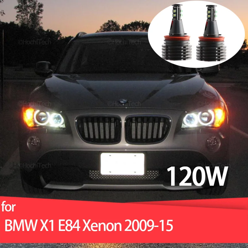 

Светодиодные гало-Маркер Angel Eyes, Сменные лампы для BMW X1 E84, ксеносветильник ры 2009-2015, 120 Вт, H8 светодиодный габаритные лампы для дневного света