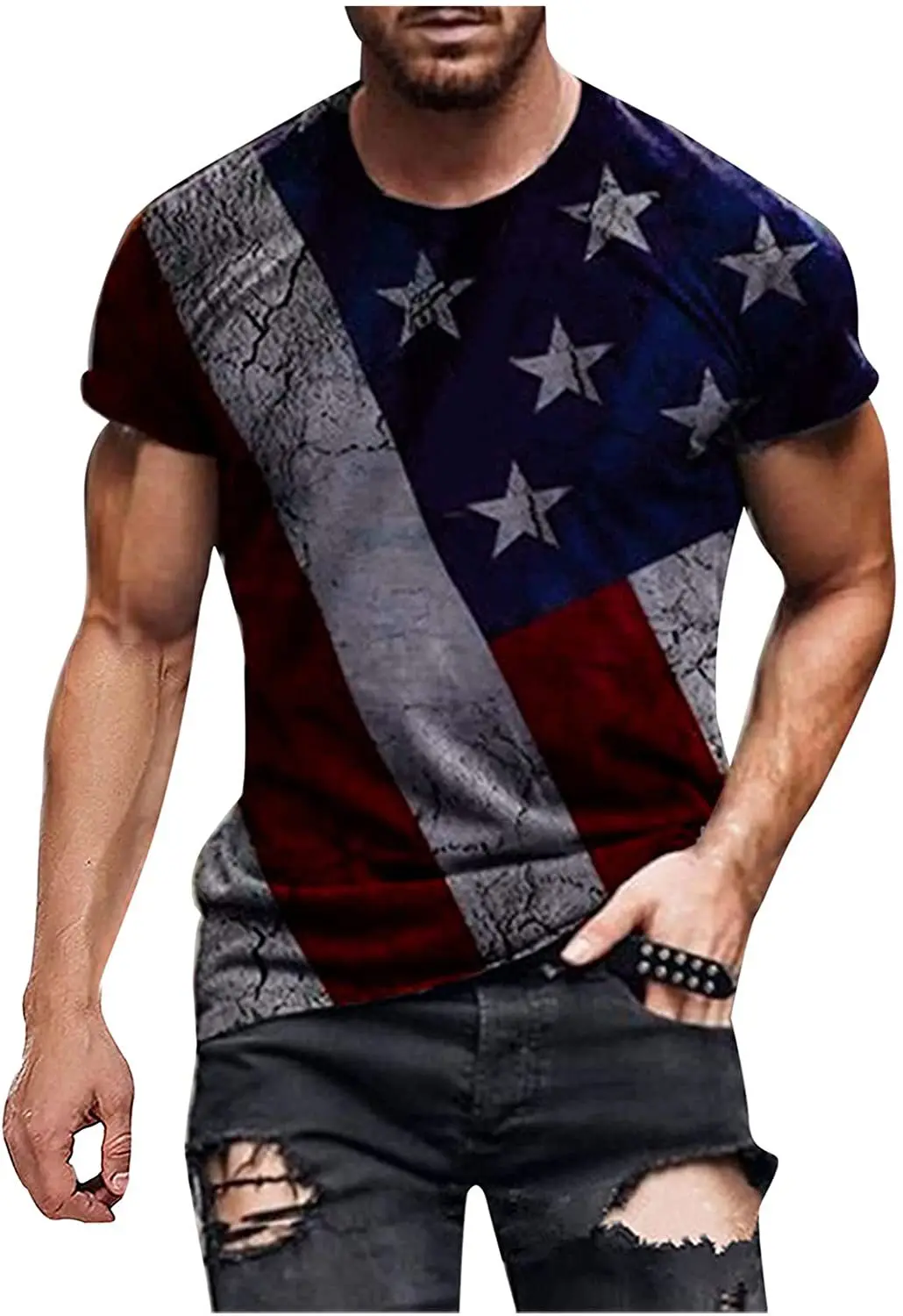 Unisex Casual 3D Printed Tshirt V-neck Short Sleeve Plus Size T-shirt National Flag Printed Men Tops Cool Fashion Streetwear