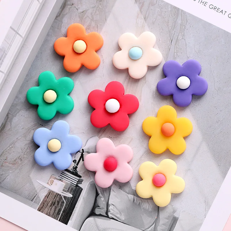 

10pcs 25mm Kawaii Cute Mixed Flowers Flatback Resin Cabochons Scrapbooking DIY Jewelry Craft Phone Decoration Hair Accessory