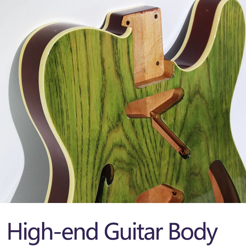 Фото Fend Green Telecaster Thinline корпус гитары Американский Винтажный стиль размер с F отверстием Полу полый №2