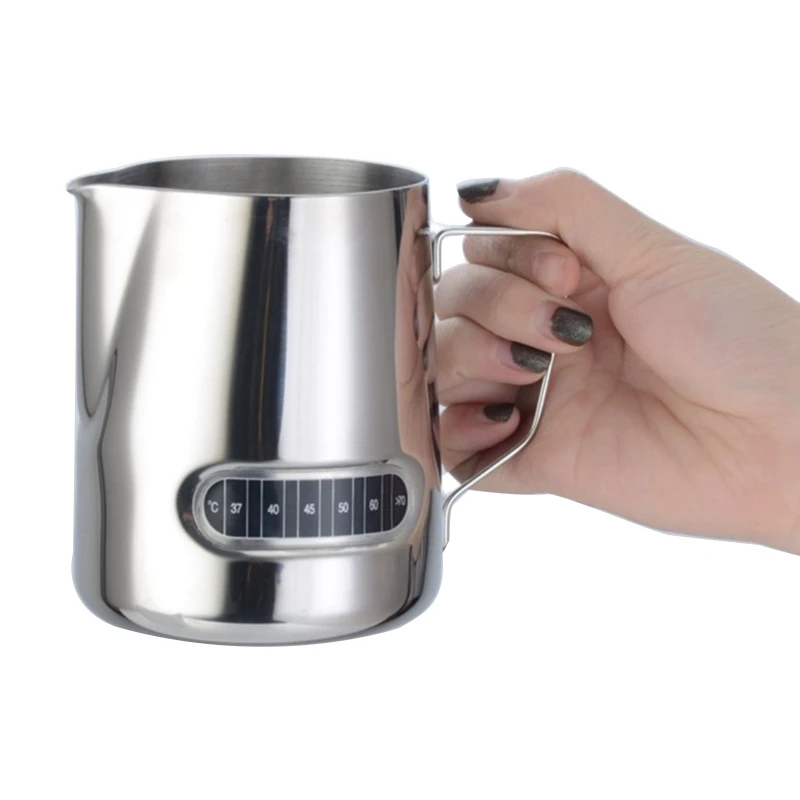 Кувшин для взбивания молока из нержавеющей стали с датчиком температуры 600 мл |