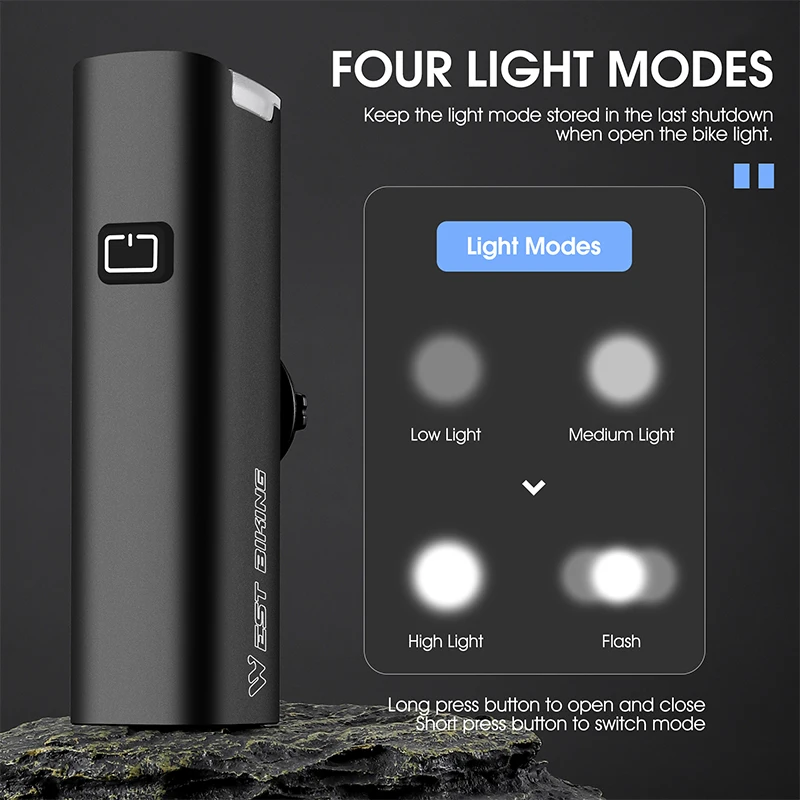 Фонарь велосипедный аккумуляторный 1000 лм USB Type C
