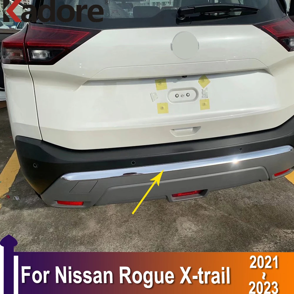 

Для Nissan Rogue X-trail 2021 2022 2023, хромированная полоса на заднюю крышку багажника, протектор, Накладка на порог, внешний Стайлинг автомобиля