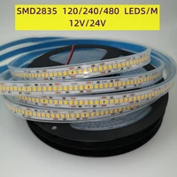 2835 led strip dc 12v 24v led tape light 5m 120240480 ledsm flexible led stripe waterproof led ribbon outdoor rope lights