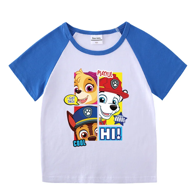 

Paw Patrol 2022 New Children's Clothing Summer Short-sleeved T-shirt Boys and Girls Raglan Bottoming Shirt Baby T-shirt Top