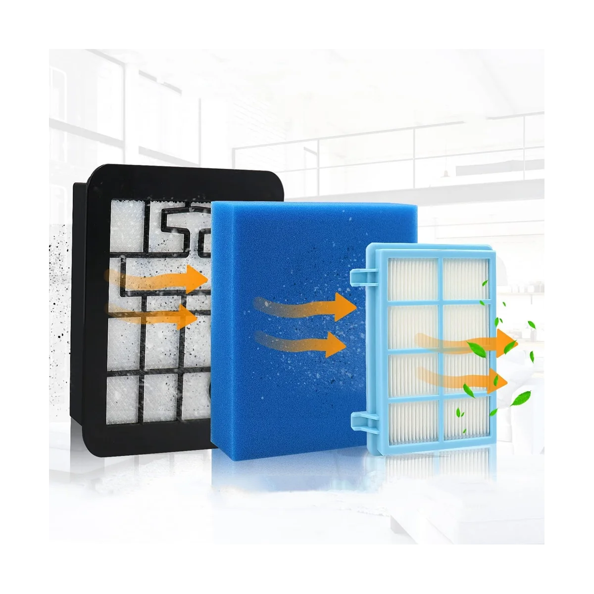 Набор сменных фильтров для компактного и активного пылесоса Philips PowerPro FC8010/01 FC9331