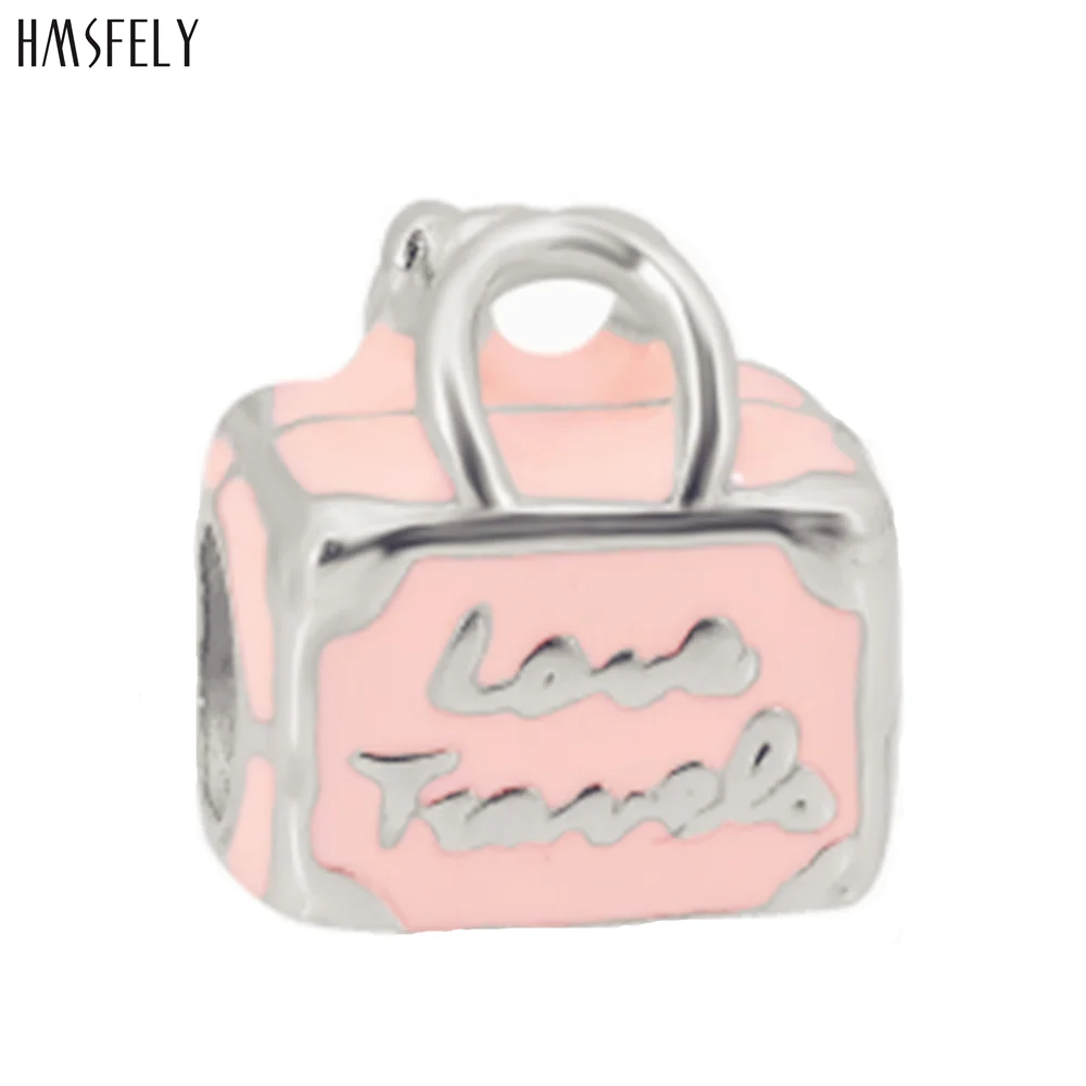 Розовые бусины HMSFELY из нержавеющей стали для изготовления ювелирных изделий своими руками