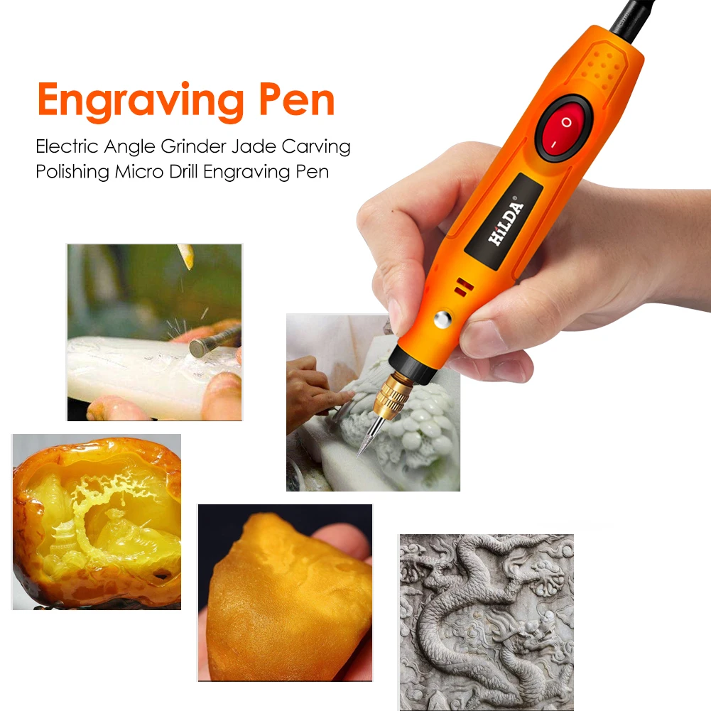 220V Small Electric Grinder Jade Carving Polishing Micro Drill Engraving Pen 3