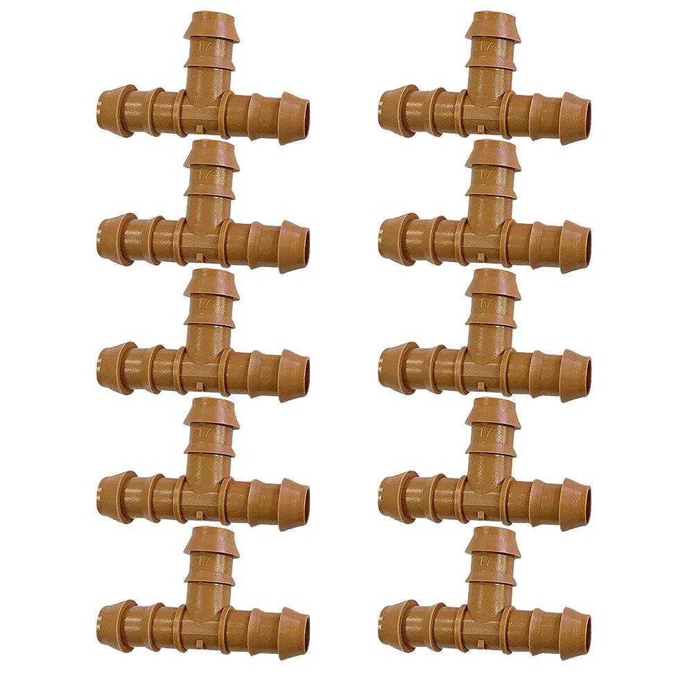 

Barbed Tee Connectors Kits Tee Connectors 1/2 Tubing Tee Fittings 10 Pieces Brown Drip Irrigation For 1/2 Tube