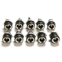 10pcs dc power supply jack socket female panel mount connector 2 pin 5 5 x 2 1mm5 5x 2 5mmplug adapter 2 terminal types 3a 12v