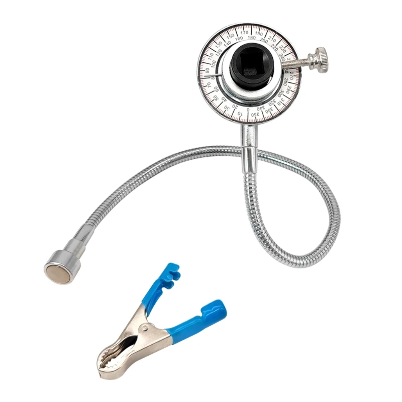 

Torque Angle Gauge 1/2 Inch Drive Torque Goniometer With Flexible Arm Spring Clip For Male Female Square Head Drives